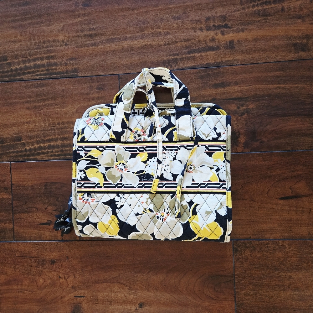 Vera Bradley English Meadow Yellow Hanging Organizer Travel Cosmetic Case Bag - Picture 2 of 11